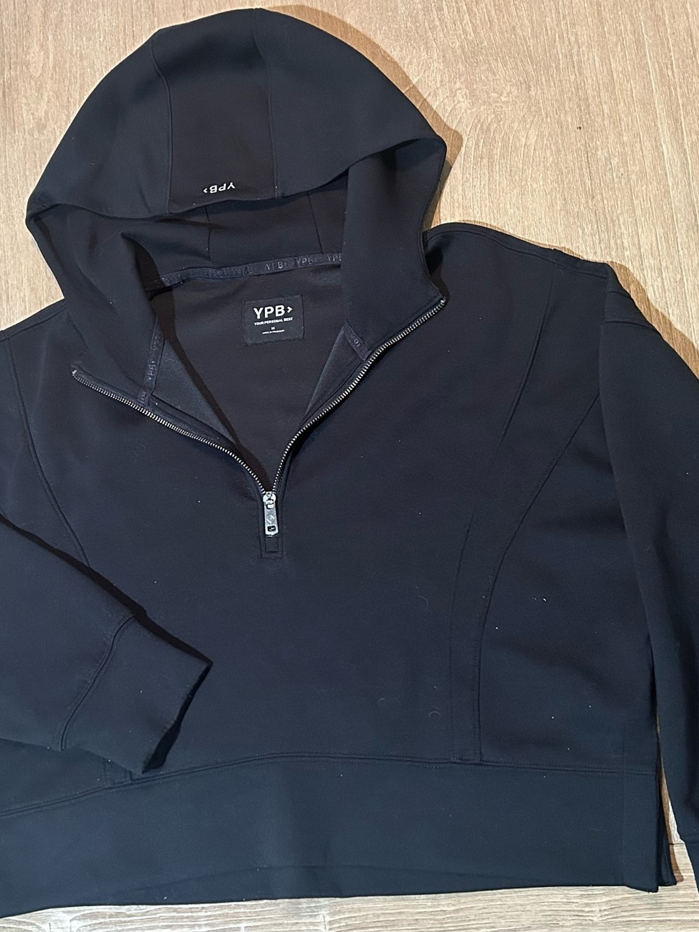 Abercrombie & Fitch YPB neoKNIT Half-Zip Hoodie - Black - Size Medium